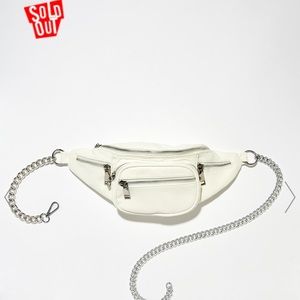 Rave fanny pack White leather fanny pack dollskill